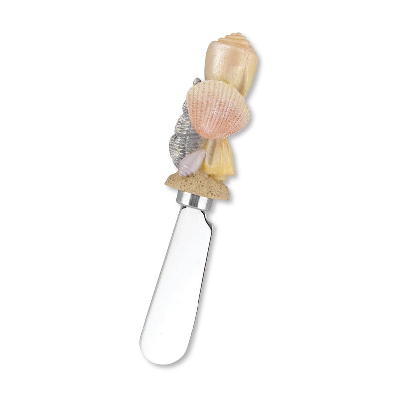 Wine Things Shells on Beach Cheese Spreaders, Hand-Painted Resin Handles with Stainless Steel Blades for Spreading Cream Cheese, Butter, and Jam, Assorted Designs, Set of 4 - Image 5